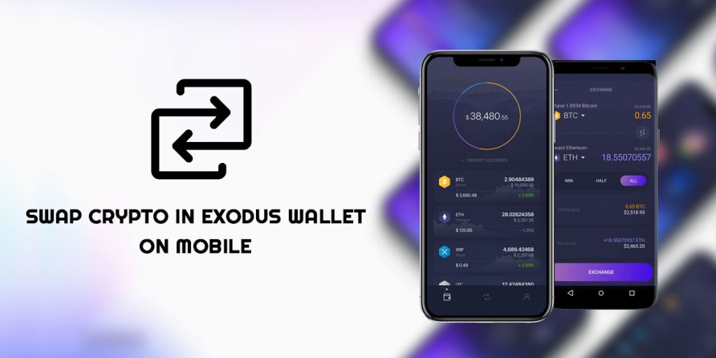 Swap Crypto in Exodus wallet on Mobile