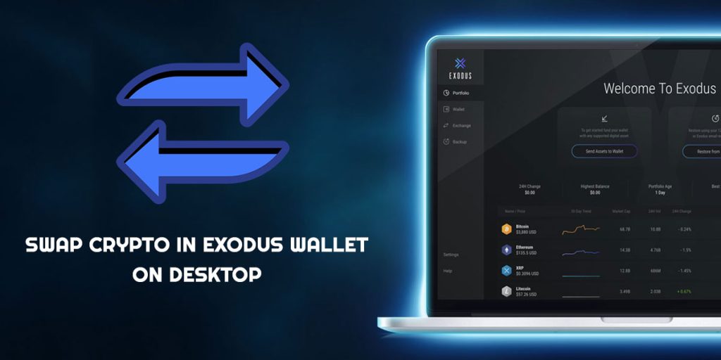 Swap crypto in Exodus Wallet on Desktop