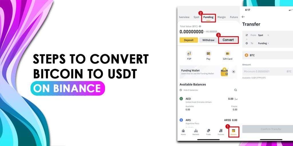 Steps to Convert Bitcoin to USDT On Binance