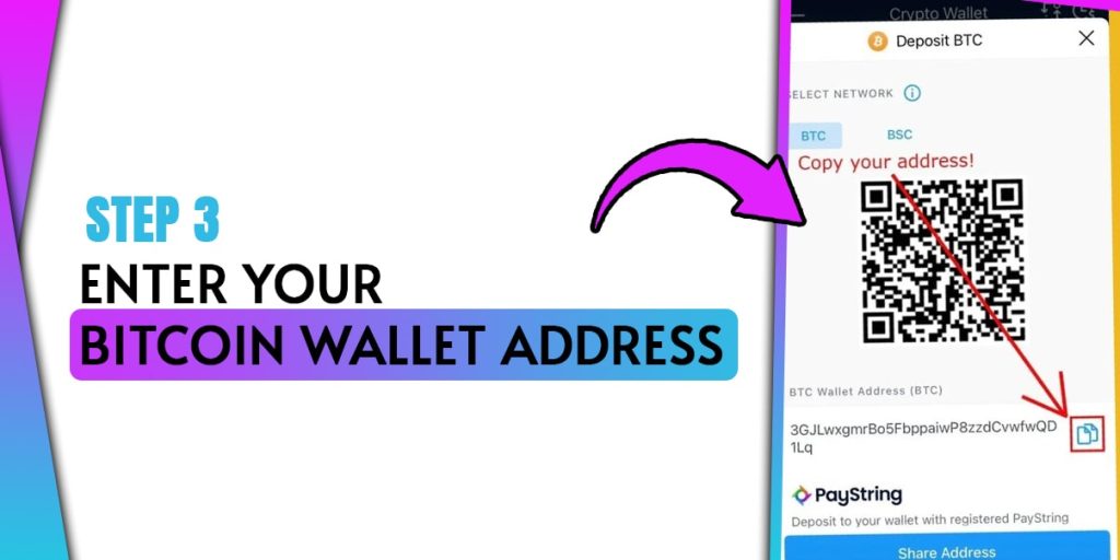 Enter Your Bitcoin Wallet Address