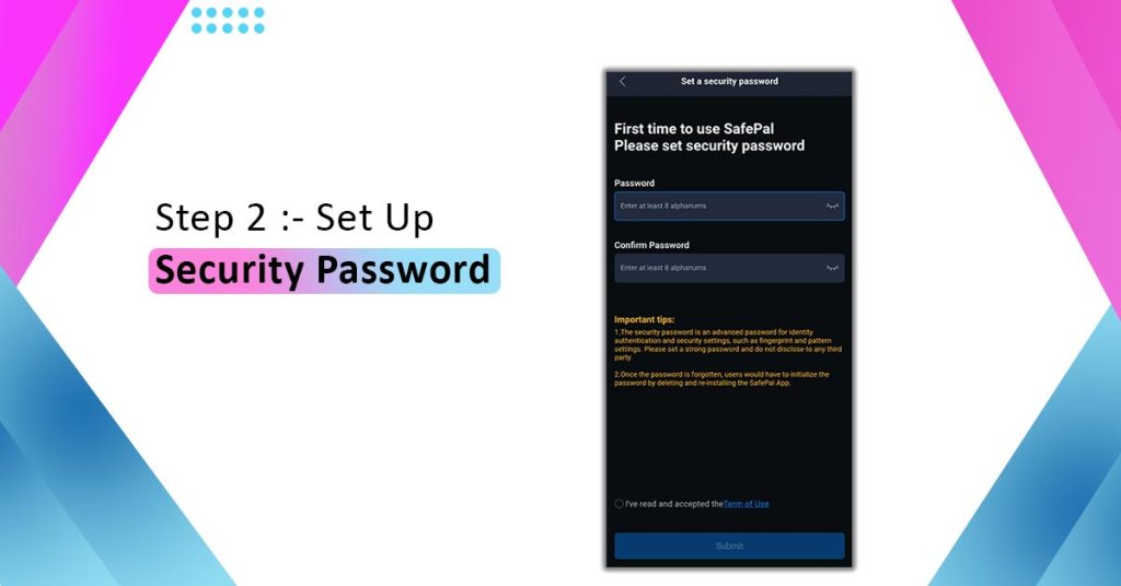 Set Up Security Password