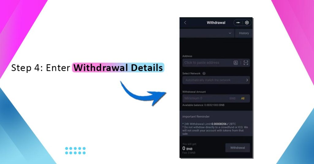Enter Withdrawal Details